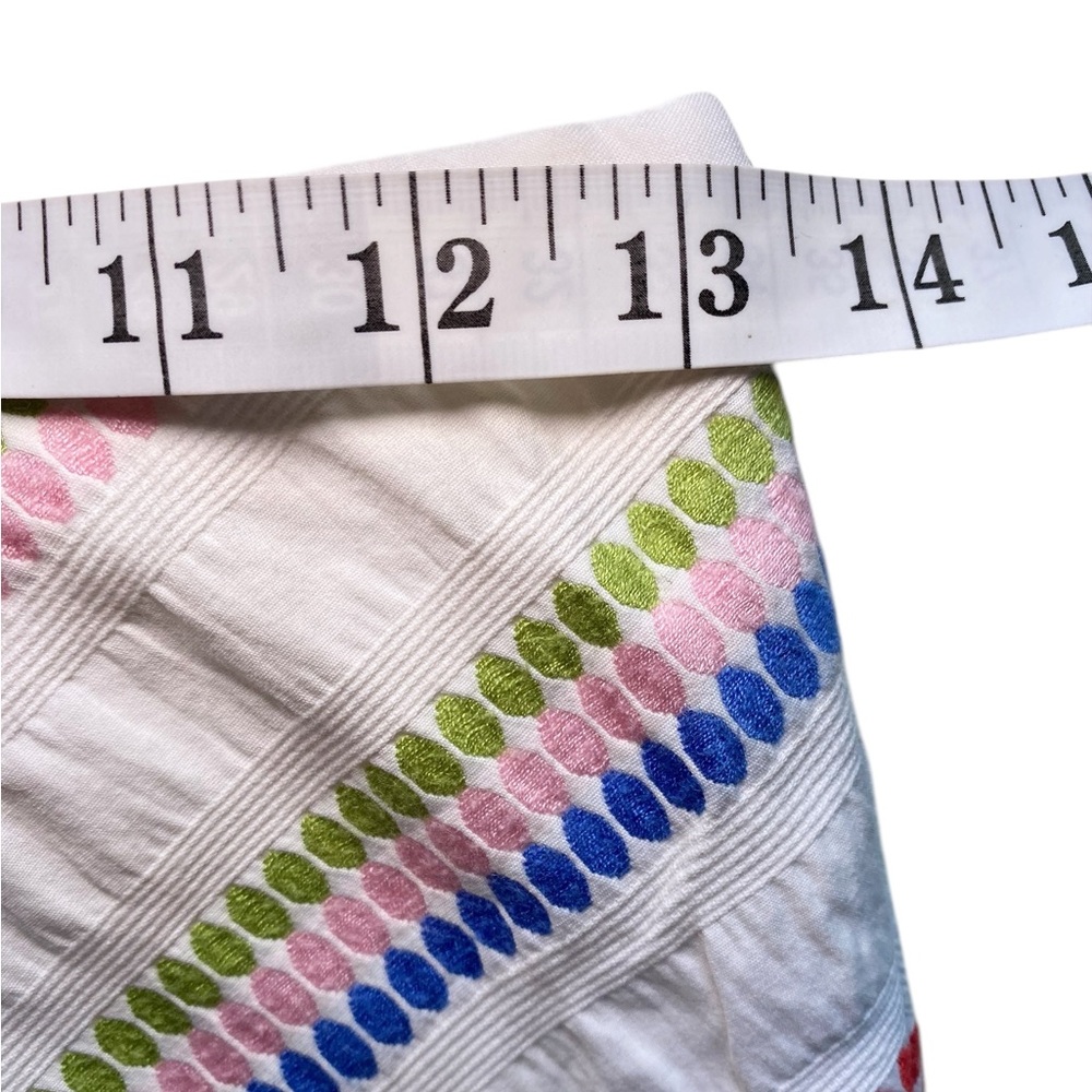 Talbots Petite Rainbow Chevron Embroidered A-Line Skirt | Eclectic Boho Retro - Picture 4 of 13